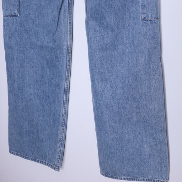 DENIM FORUM The Farrah Hi-Rise Cargo Jean 7 Yrs Bleu Taboo Wide Leg Women's 24 - Picture 8 of 16